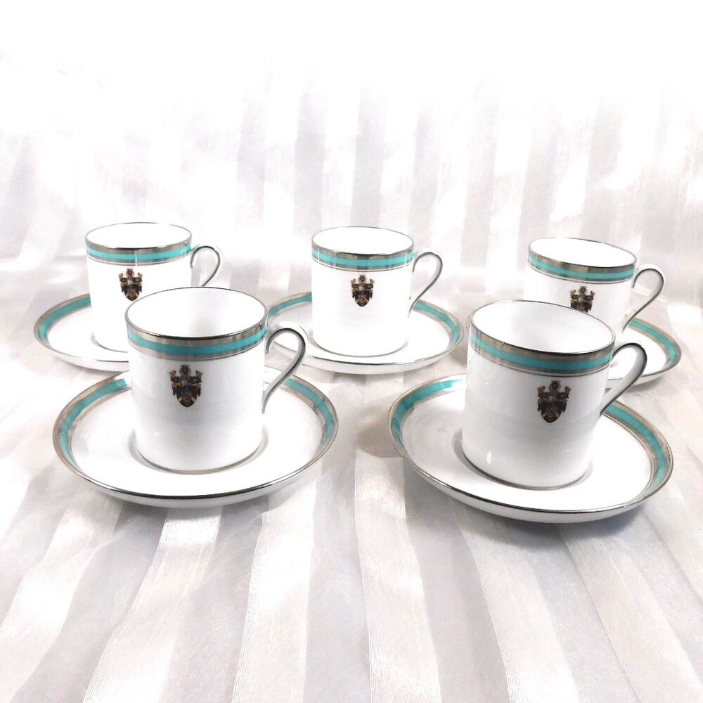 Lot of Five Spode Copeland Demitasse Teacups in Admoral # 26318